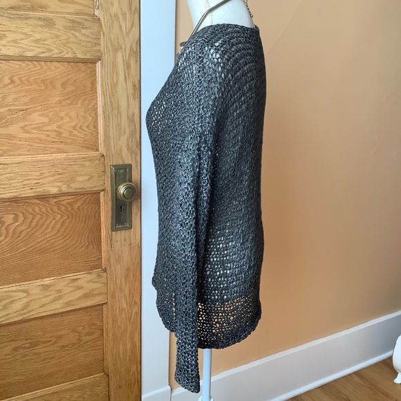 EILEEN FISHER Bronze Shimmer Knotted Open Twist Pullover Size M - Picture 3 of 14